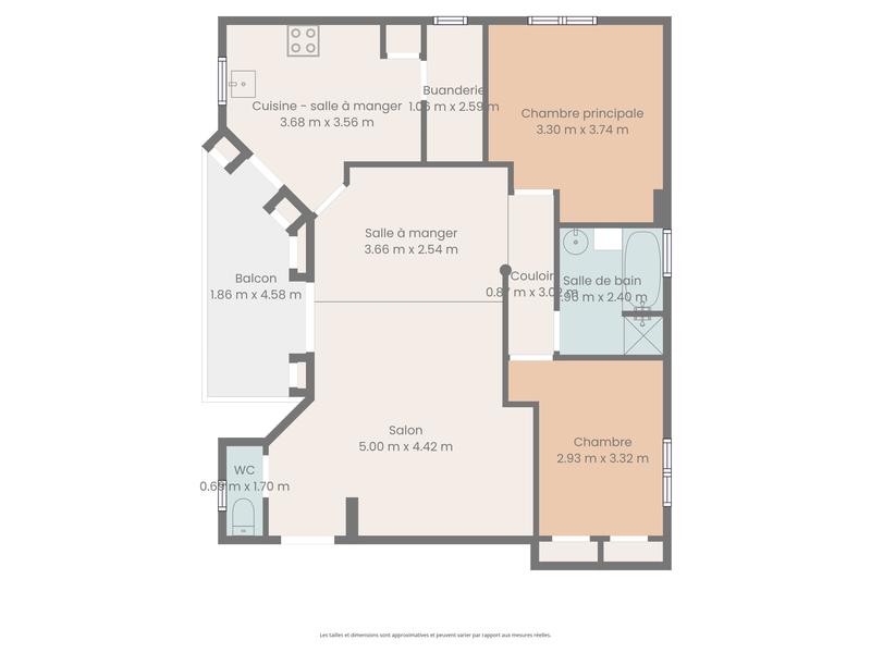 Appartement - 70 m² - 3 pièces