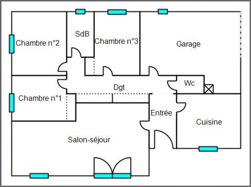 Maison - 90 m² - 6 pièces