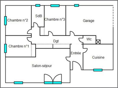 Maison - 90 m² - 6 pièces