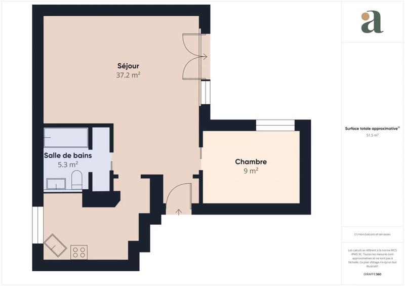 Appartement - 52 m² - 2 pièces