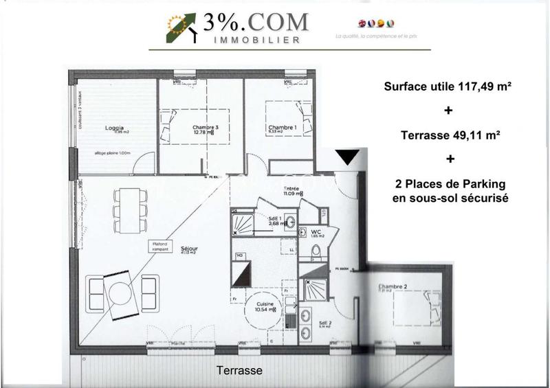 Appartement - 116 m² - 5 pièces