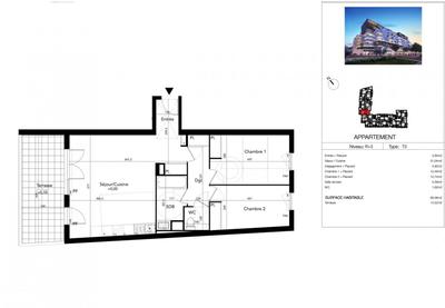 Appartement - 67 m² - 3 pièces