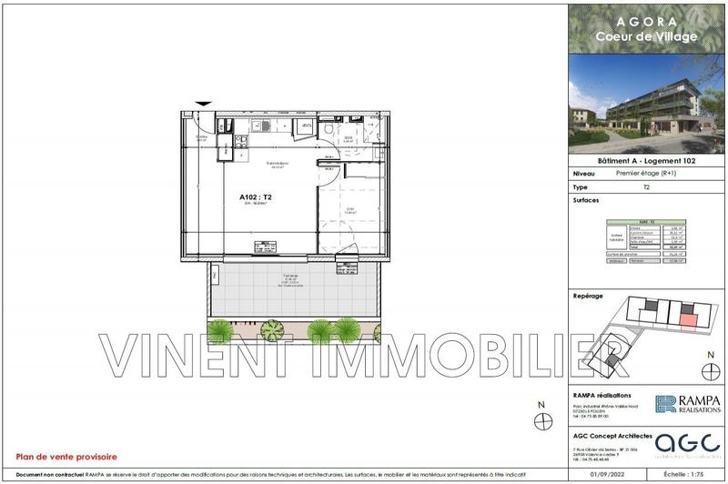 Appartement - 51 m² - 2 pièces