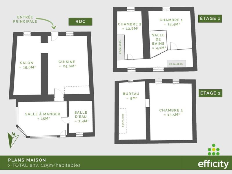 Maison de village - 125 m² - 5 pièces