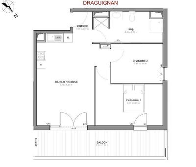 Appartement - 59 m² - 3 pièces