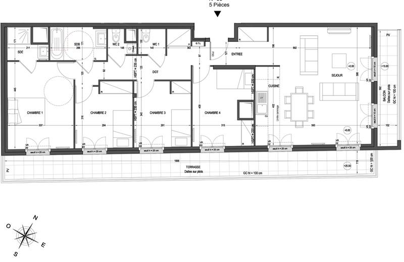 Appartement - 104 m² - 5 pièces