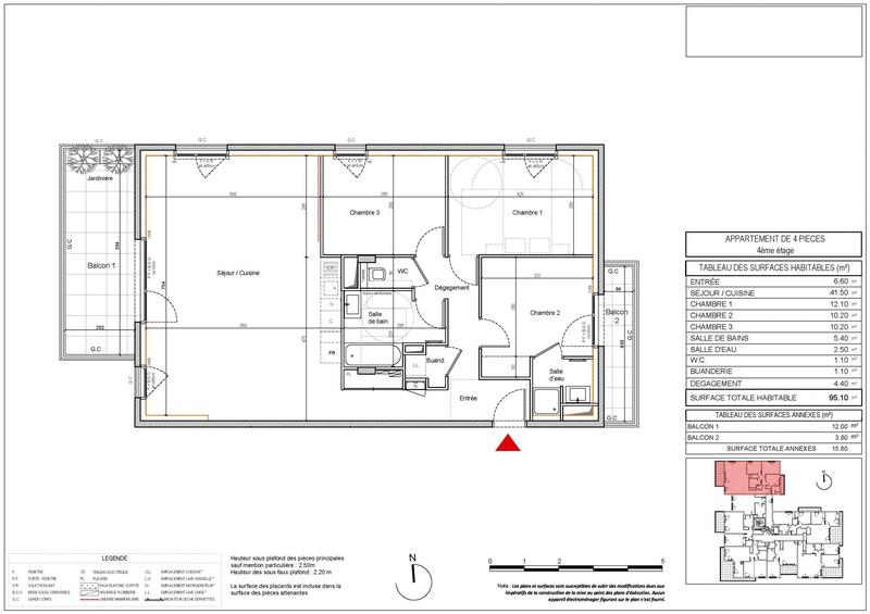Appartement - 95 m² - 4 pièces