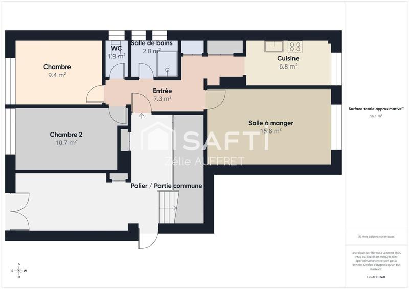 Appartement - 57 m² - 3 pièces