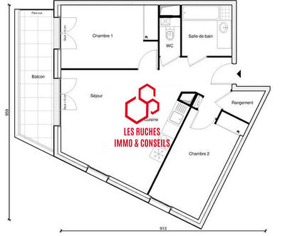 Appartement - 61 m² - 3 pièces