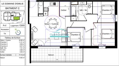 Appartement - 78 m² - 4 pièces