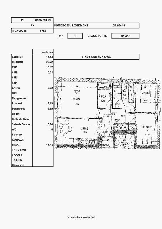 Appartement - 77 m² - 3 pièces