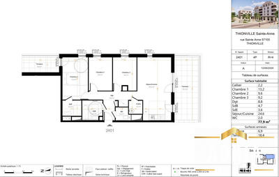 Appartement - 83 m² - 4 pièces