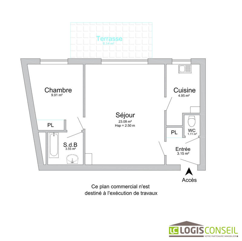 Appartement - 46 m² - 2 pièces