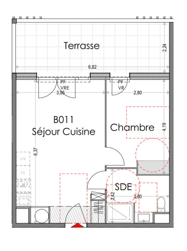 Appartement - 42 m² - 2 pièces