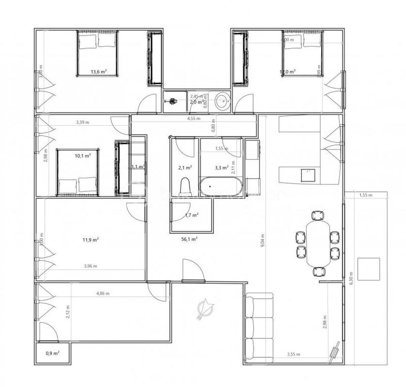 Appartement - 113 m² - 5 pièces