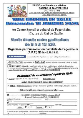 Vide grenier en salle