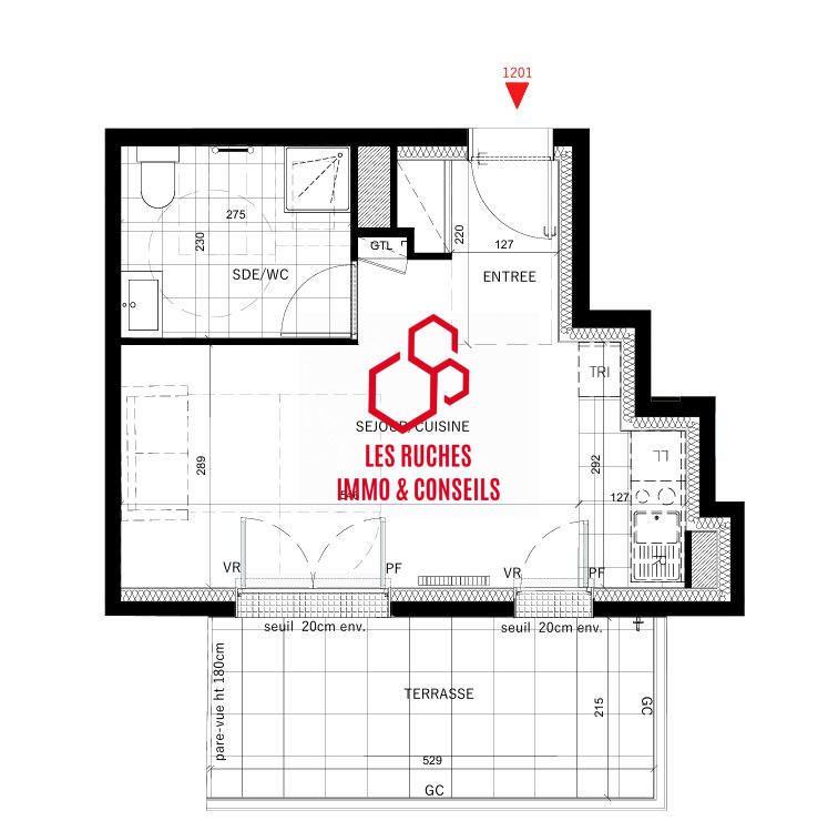 Appartement - 30 m² - 1 pièce