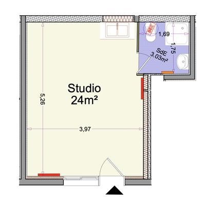 Appartement - 24 m² - 1 pièce