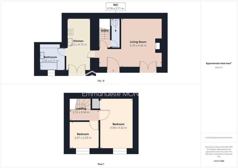 Maison - 60 m² - 3 pièces