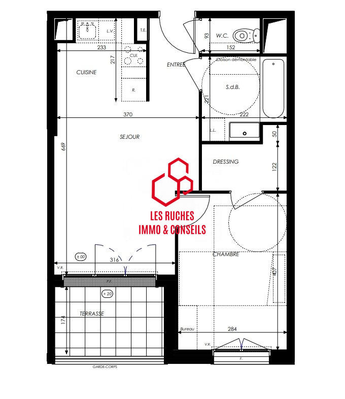 Appartement - 44 m² - 2 pièces