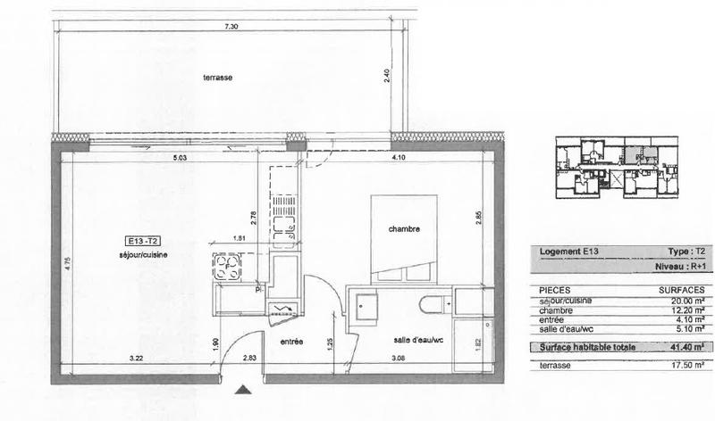 Appartement - 41 m² - 2 pièces