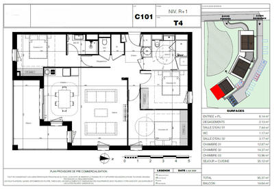 Appartement - 96 m² - 4 pièces