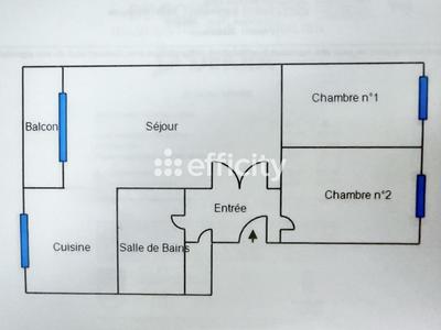 Appartement - 52 m² - 3 pièces