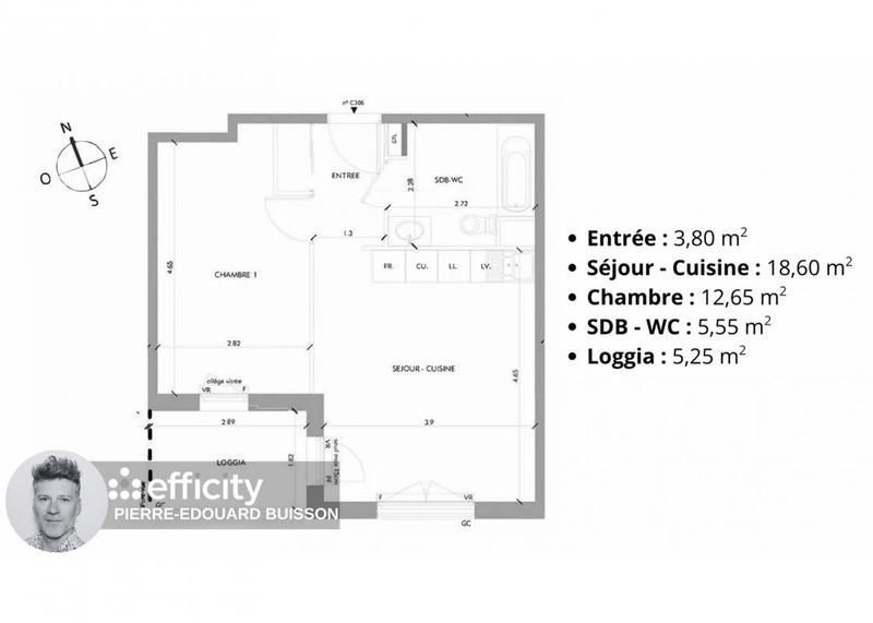 Appartement - 40 m² - 2 pièces