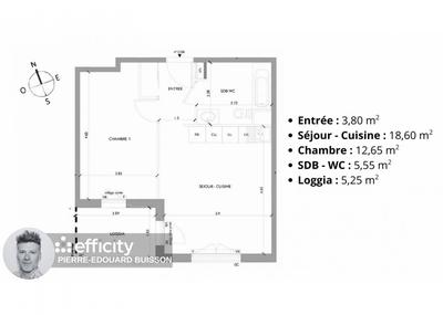 Appartement - 40 m² - 2 pièces