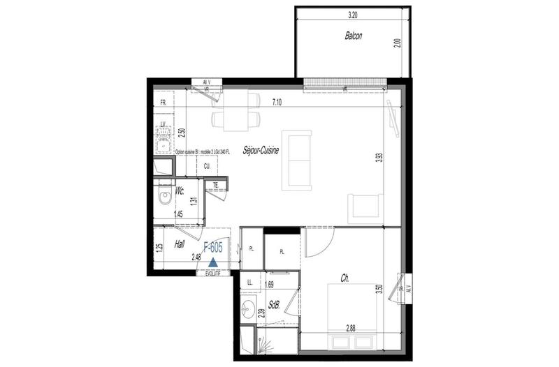 Appartement - 46 m² - 2 pièces