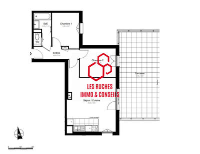 Appartement - 56 m² - 3 pièces