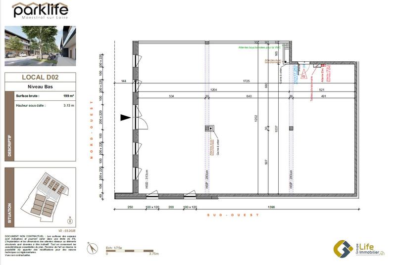Local d'activités - 199 m² - 1 pièce