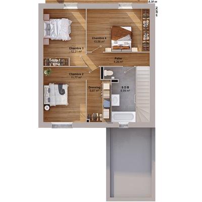 Maison - 110 m² - 6 pièces