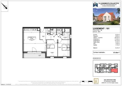 Appartement - 68 m² - 3 pièces