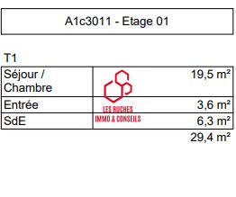 Appartement - 29 m² - 2 pièces