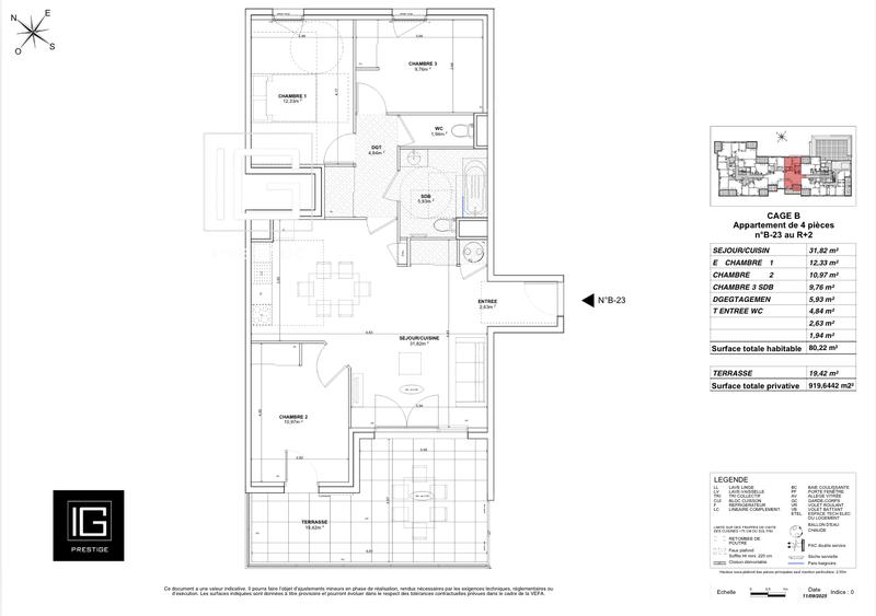 Appartement - 80 m² - 4 pièces