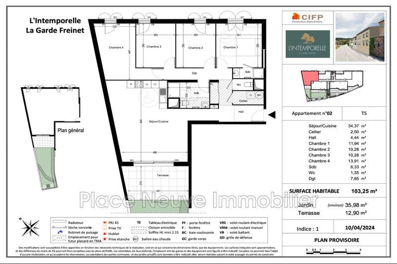 Appartement - 105 m² - 5 pièces