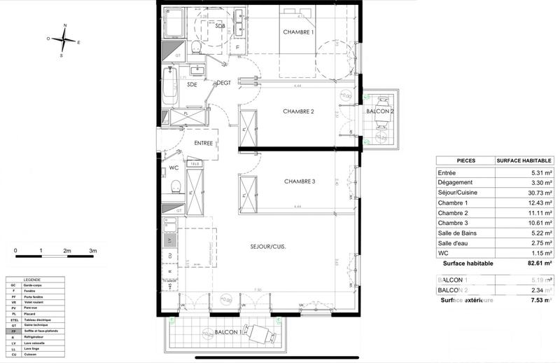 Appartement - 83 m² - 4 pièces