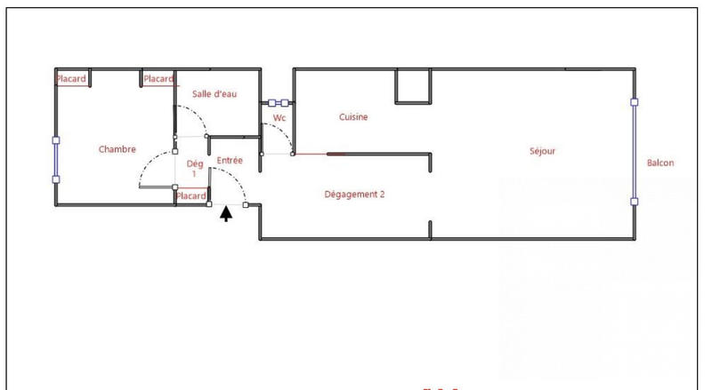 Appartement - 60 m² - 2 pièces