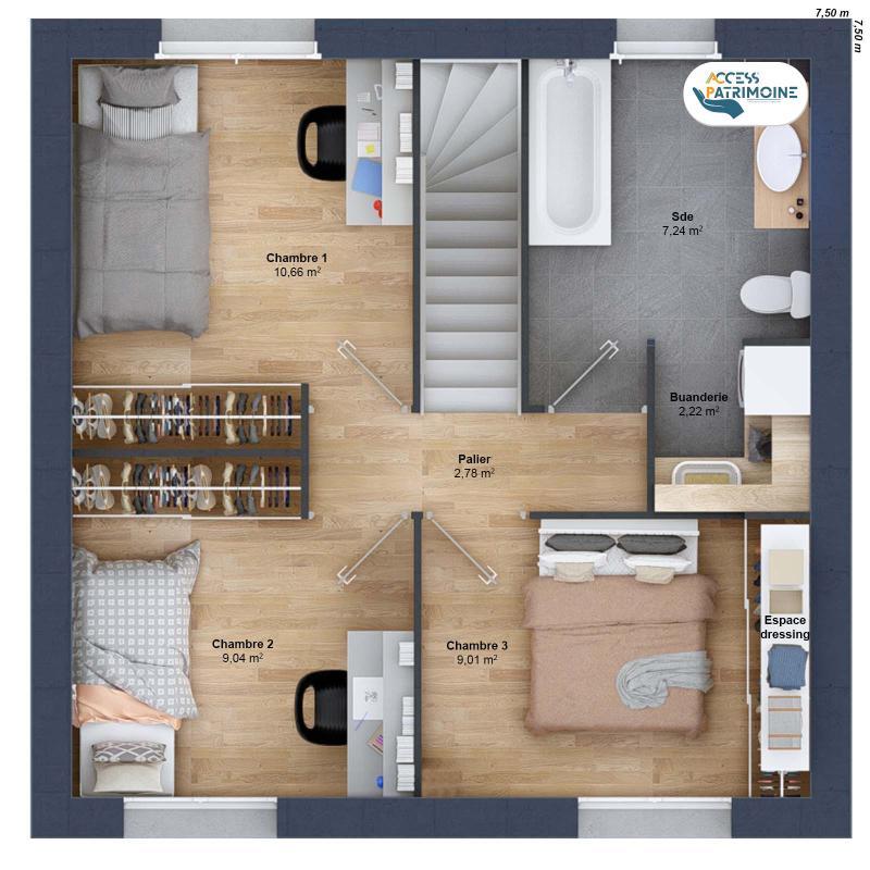 Maison - 84 m² - 5 pièces