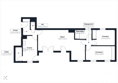 Appartement - 76 m² - 3 pièces