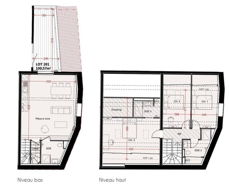 Appartement - 100 m² - 3 pièces