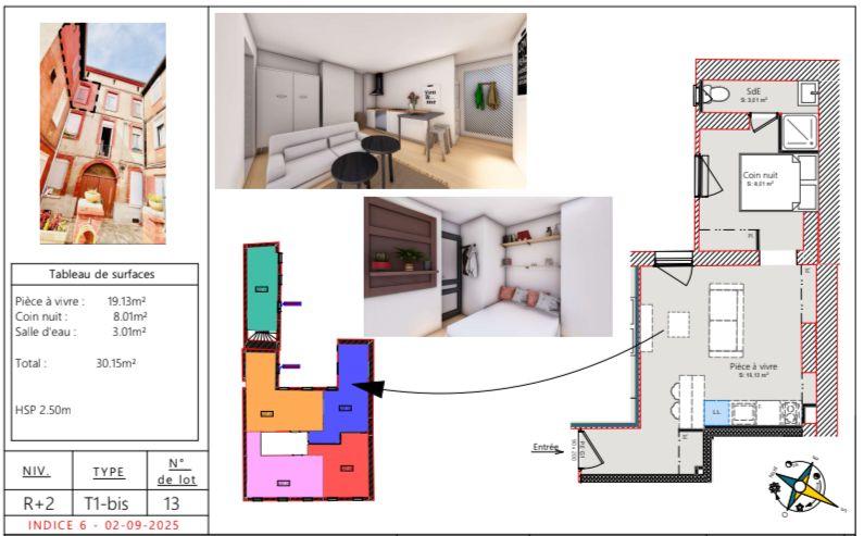 Appartement - 30 m² - 2 pièces