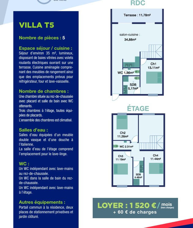 Maison - 102 m² - 5 pièces