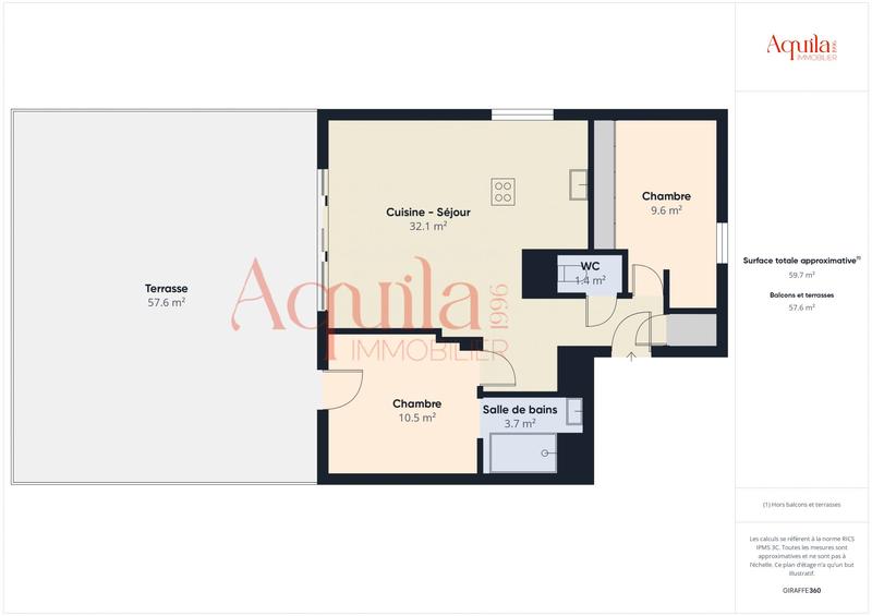 Appartement - 58 m² - 3 pièces