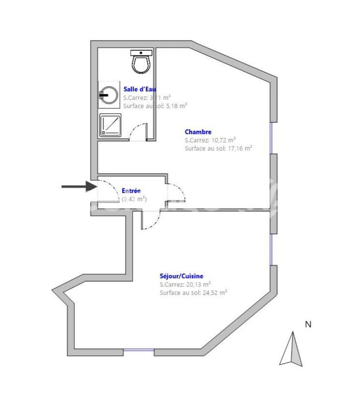 Appartement - 37 m² - 2 pièces