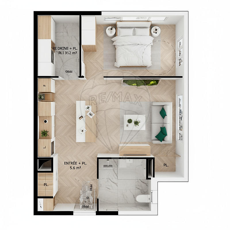 Appartement - 65 m² - 2 pièces