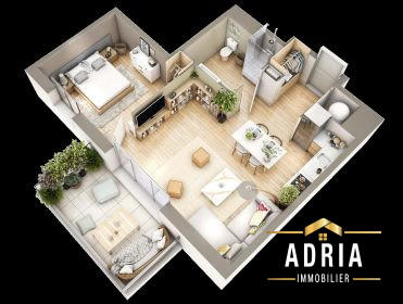 Appartement - 45 m² - 2 pièces