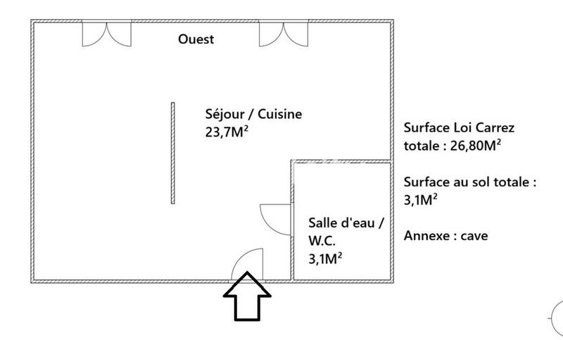 Appartement - 27 m² - 1 pièce