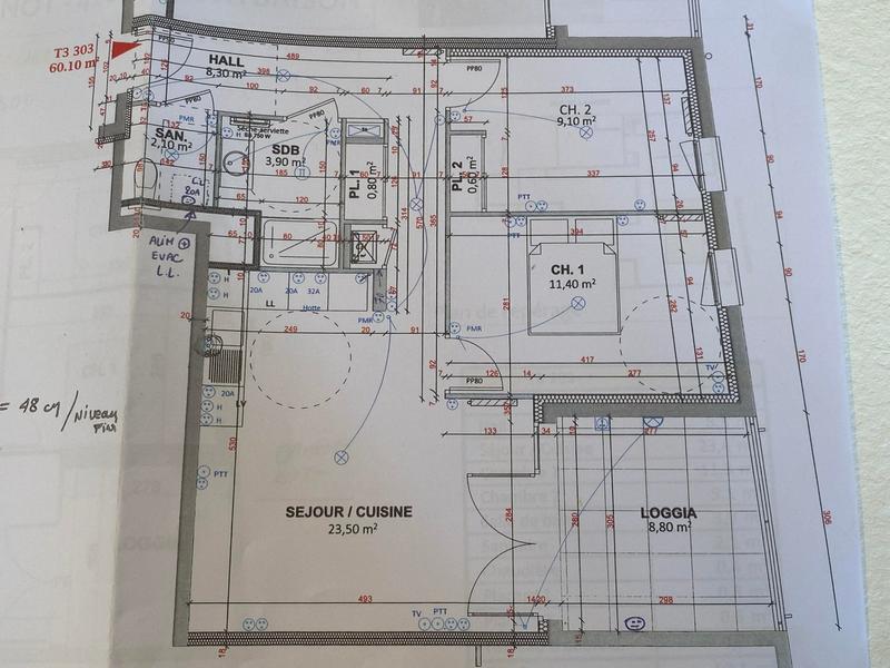 Appartement - 60 m² - 3 pièces